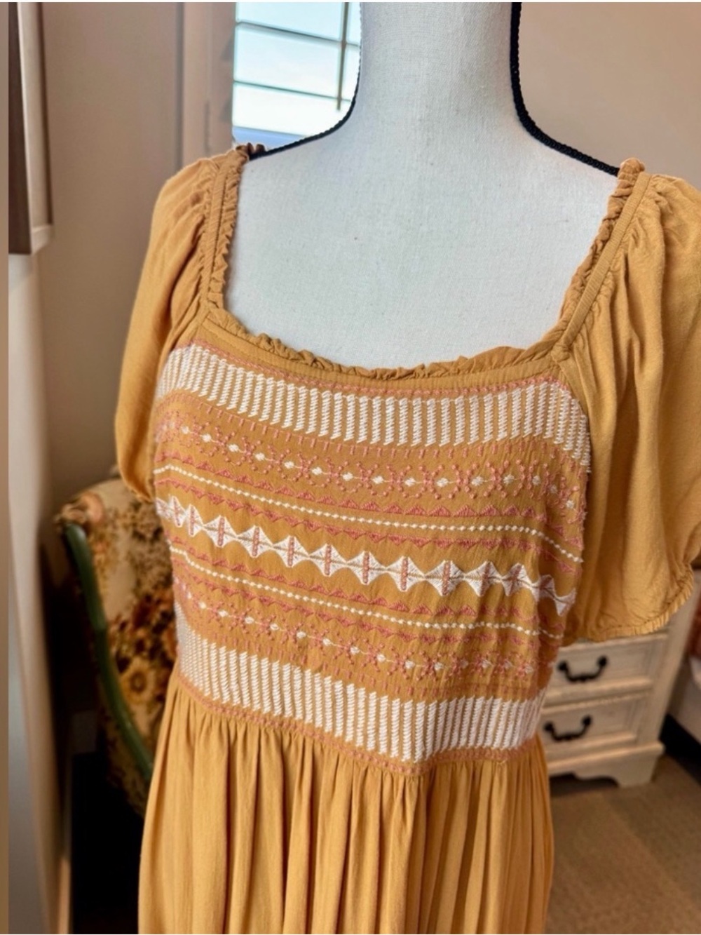 Mustard Midi Dress - Picture 3 of 4